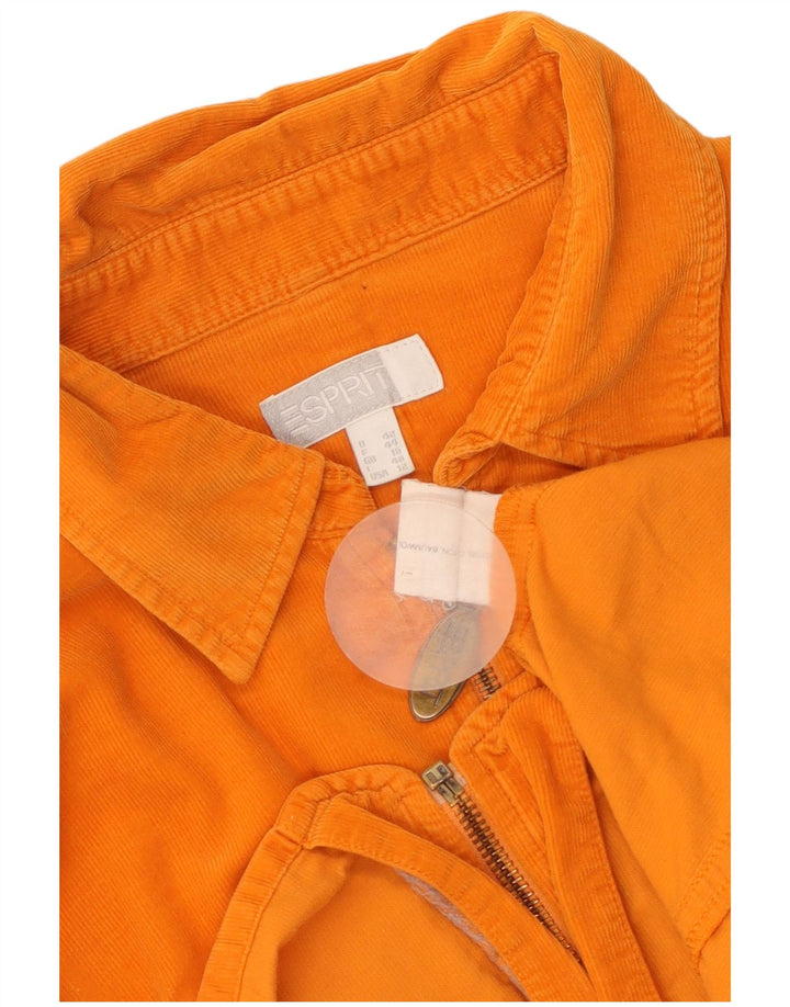 Esprit Womens Corduroy Jacket UK 16 Large Orange Cotton