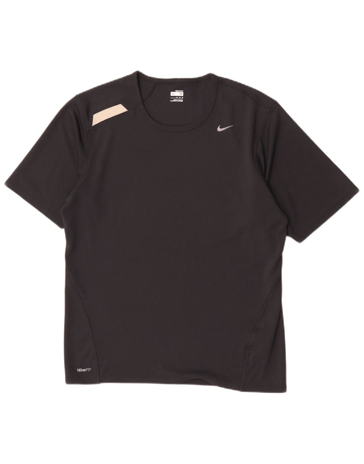 Nike Mens T-Shirt Top Medium Black Polyester