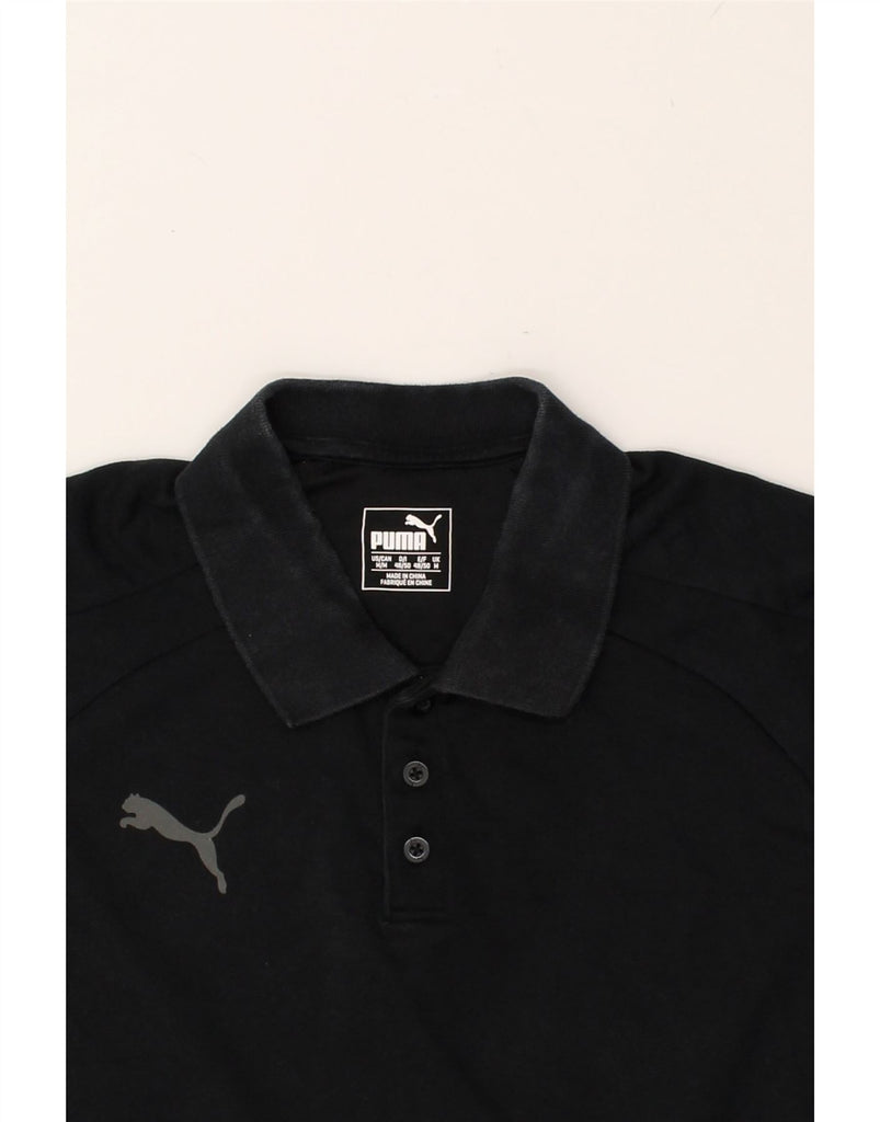 PUMA Mens Polo Shirt Medium Black Cotton | Vintage Puma | Thrift | Second-Hand Puma | Used Clothing | Messina Hembry 