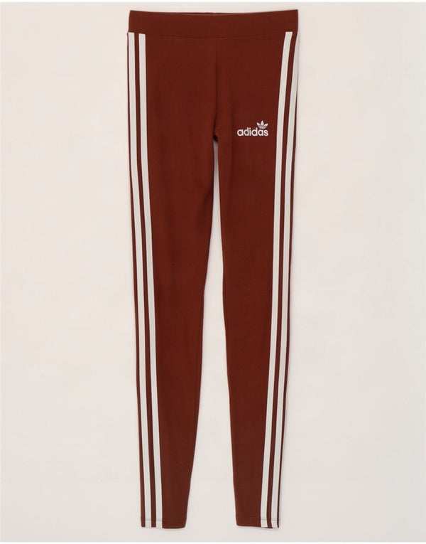 Adidas Womens Leggings UK 4 XS Brown Cotton
