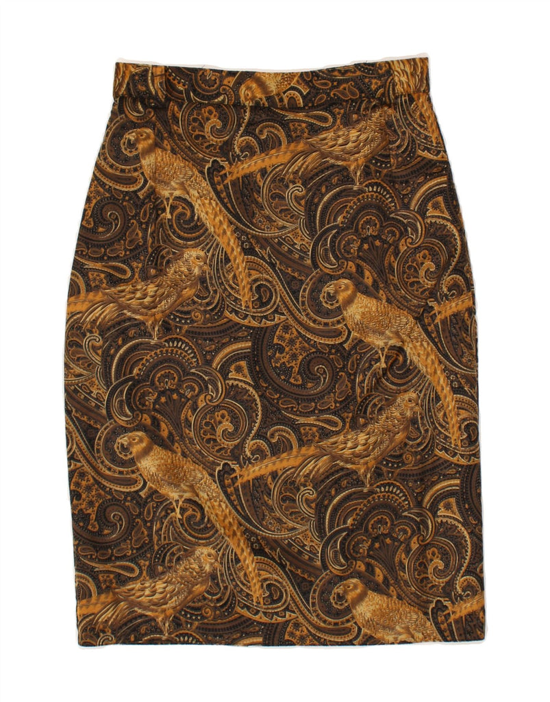VINTAGE Womens Straight Skirt IT 38 XS W26  Brown Animal Print Viscose | Vintage Vintage | Thrift | Second-Hand Vintage | Used Clothing | Messina Hembry 
