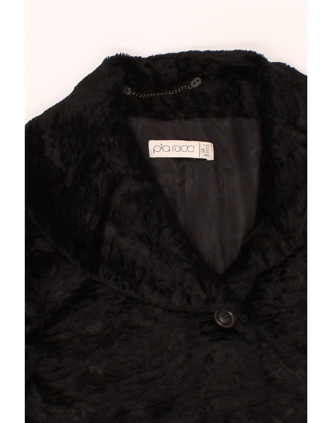 VINTAGE Womens Faux Fur Overcoat UK  12 Medium  Black Viscose Vintage Vintage and Second-Hand Vintage from Messina Hembry 