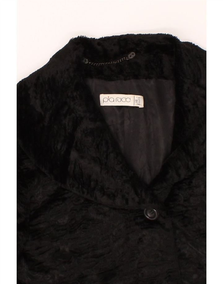 VINTAGE Womens Faux Fur Overcoat UK  12 Medium  Black Viscose Vintage Vintage and Second-Hand Vintage from Messina Hembry 