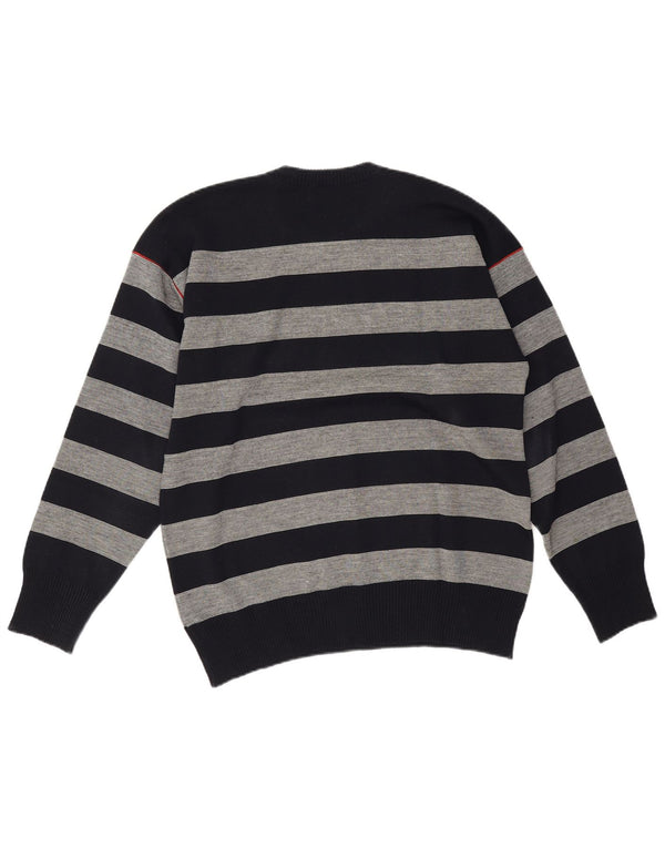 Paul & Shark Mens Crew Neck Jumper Sweater Medium Navy Blue Striped