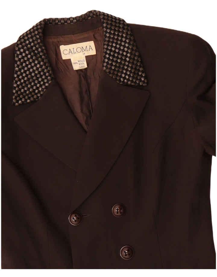 Caloma Womens Longline Blazer Jacket IT 44 Medium Brown Geometric