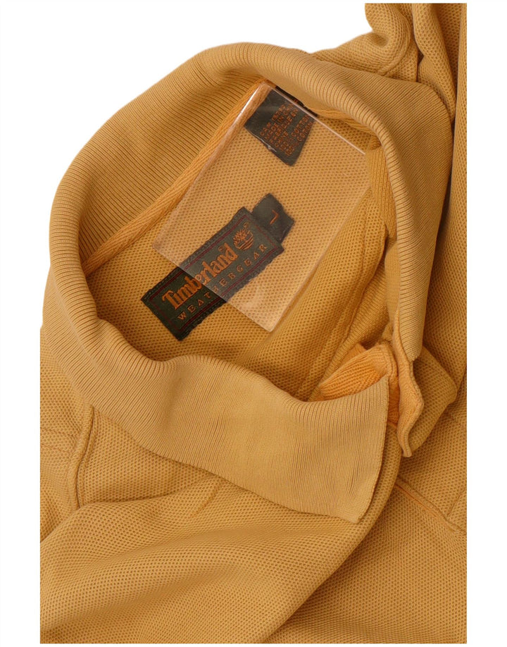Timberland Mens Polo Shirt Large Yellow Cotton
