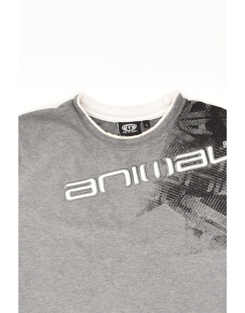 ANIMAL Mens Graphic T-Shirt Top Small Grey Cotton | Vintage Animal | Thrift | Second-Hand Animal | Used Clothing | Messina Hembry 