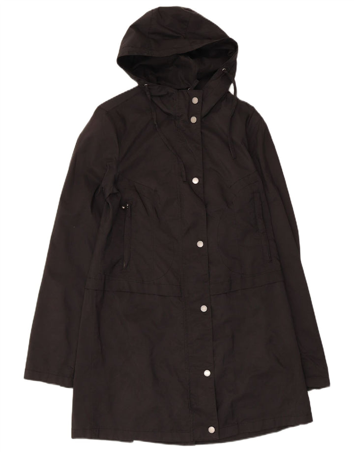 Kappa Womens Hooded Overcoat UK 12 Medium Black Polyamide