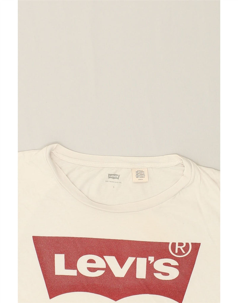 LEVI'S Mens Graphic T-Shirt Top Small Off White Cotton | Vintage Levi's | Thrift | Second-Hand Levi's | Used Clothing | Messina Hembry 