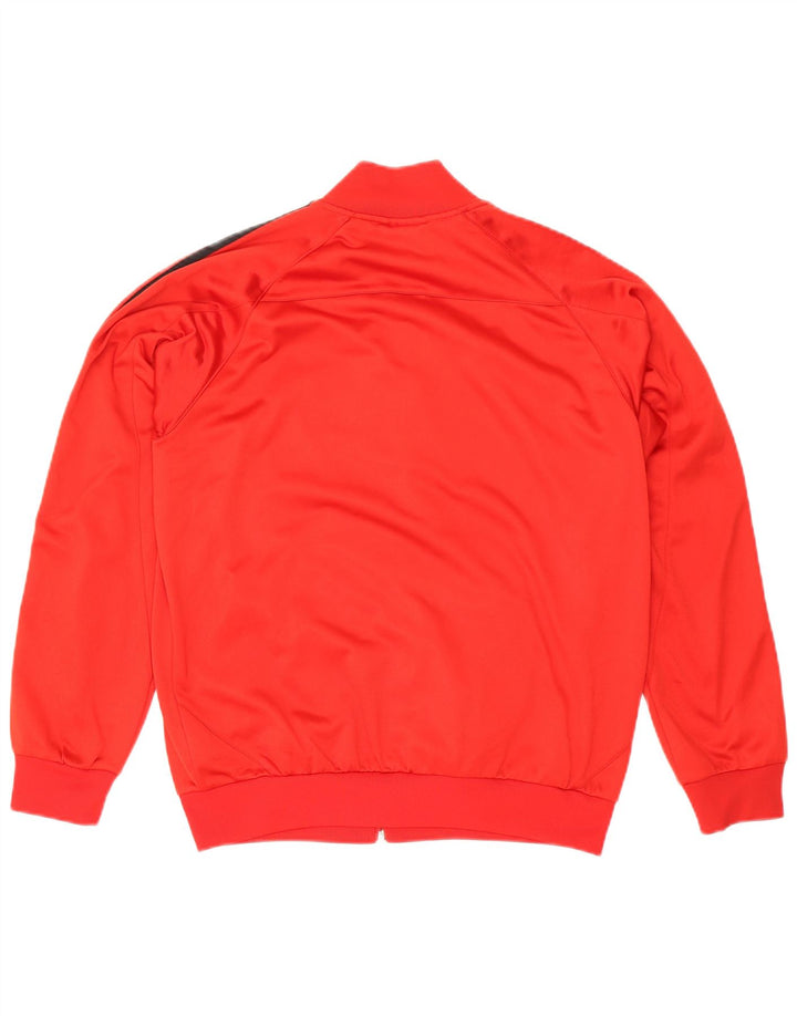 Adidas Boys Tracksuit Top Jacket 15-16 Years Red Polyester