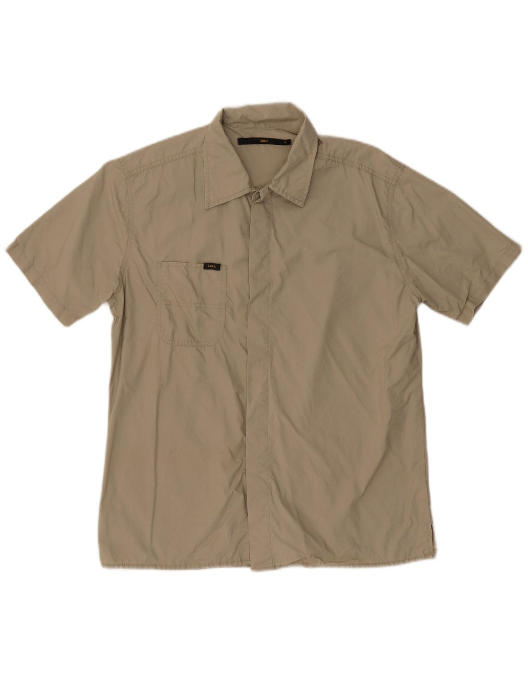 Lee Mens Short Sleeve Shirt Medium Khaki