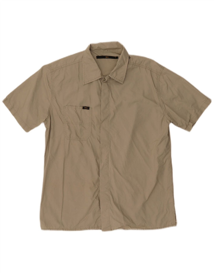 Lee Mens Short Sleeve Shirt Medium Khaki