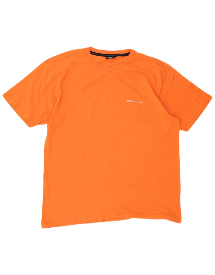 CHAMPION Mens T-Shirt Top Large Orange