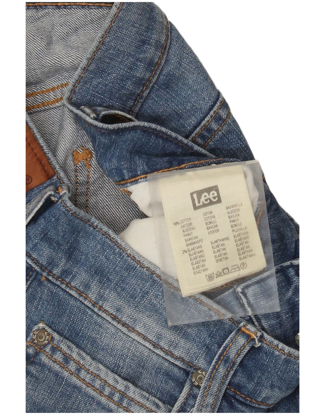 Lee Womens Luke Distressed Slim Jeans W29 L32 Blue Cotton