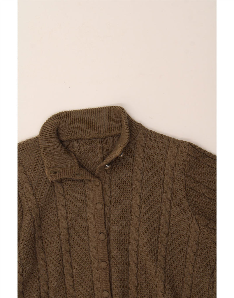 VINTAGE Womens Cardigan Sweater UK 16 Large Brown Vintage Vintage and Second-Hand Vintage from Messina Hembry 