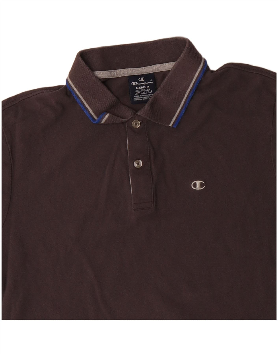 CHAMPION Mens Polo Shirt Medium Grey Cotton