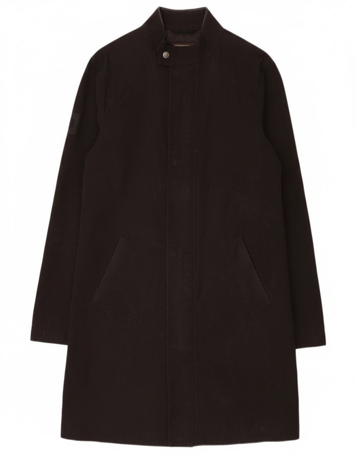 Pretty Green Mens Overcoat UK 36 Small Black Polyester