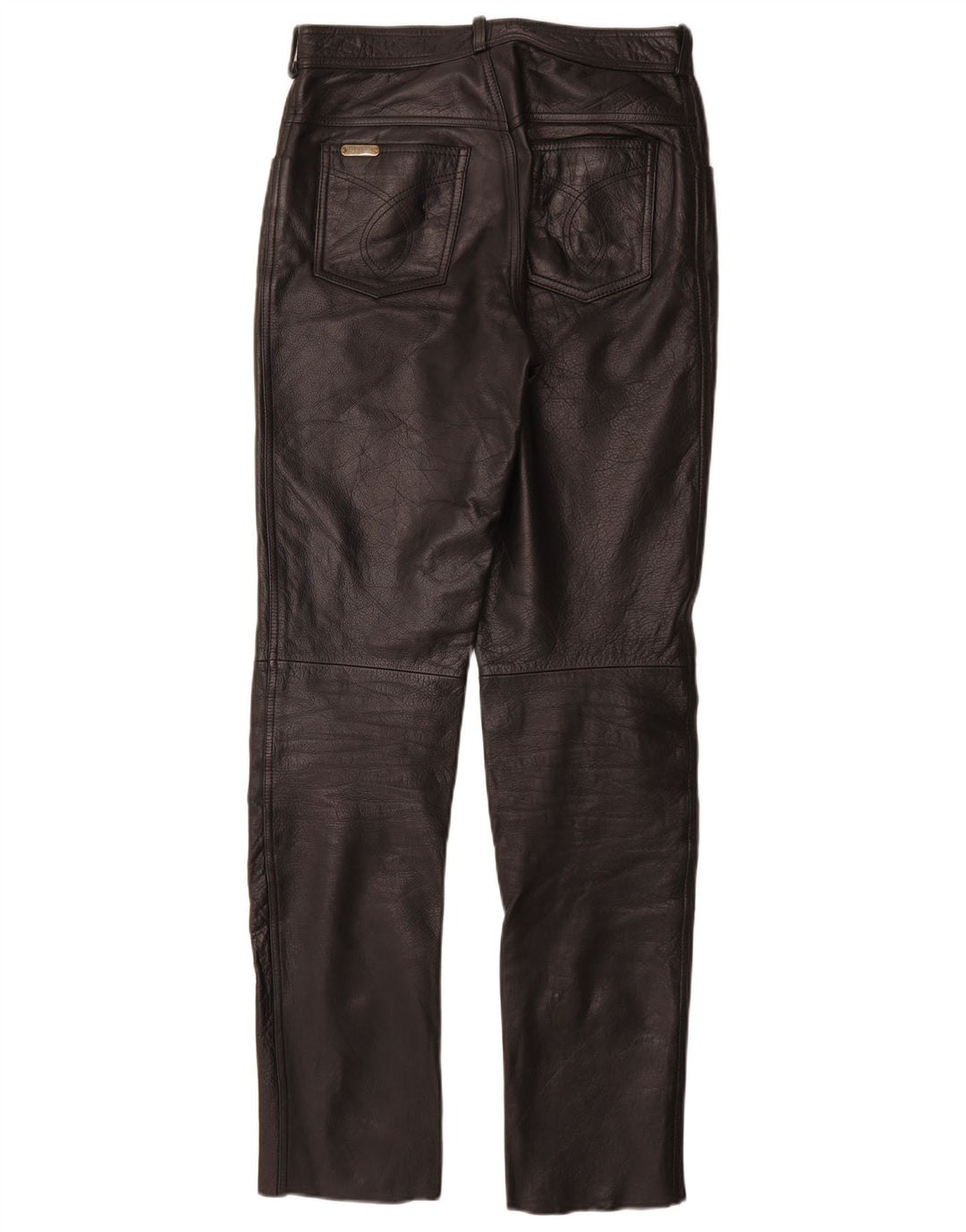 Linus Womens Slim Leather Trousers W29 L33 Black Leather