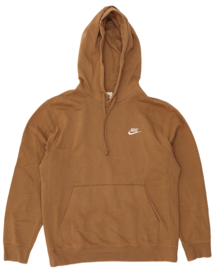 Nike Mens Hoodie Jumper Small Beige Cotton
