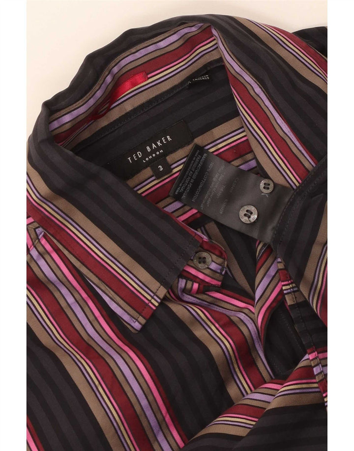 Ted Baker Mens Shirt Size 3 Medium Multicoloured Striped Cotton