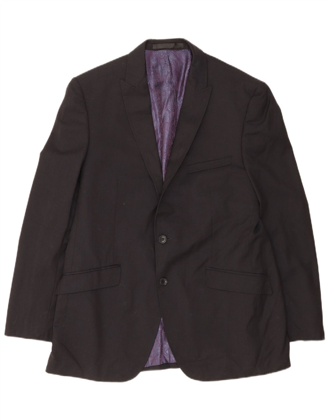 Marks & Spencer Mens Autograph 2 Button Blazer Jacket UK 42 XL Black Wool