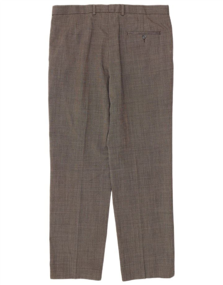 Marks & Spencer Mens Regular Fit Casual Trousers W36 L31 Grey Polyester