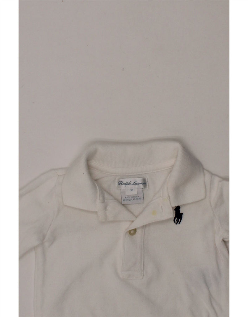 RALPH LAUREN Baby Boys Long Sleeve Bodysuit 0-3 Months White Cotton Vintage Ralph Lauren and Second-Hand Ralph Lauren from Messina Hembry 