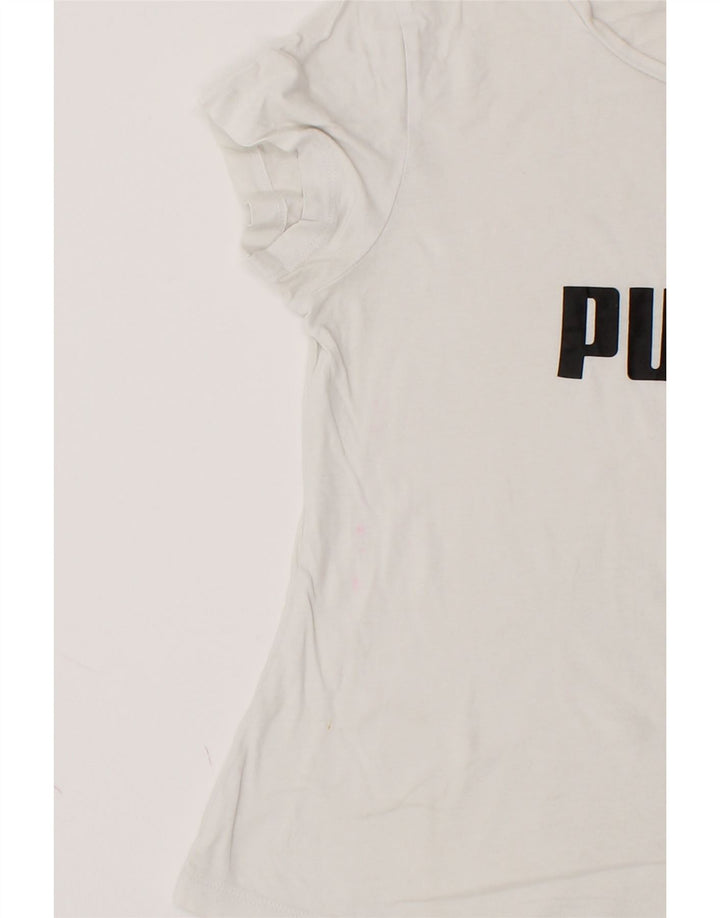 PUMA Boys Graphic T-Shirt Top 13-14 Years White Cotton Vintage Puma and Second-Hand Puma from Messina Hembry 