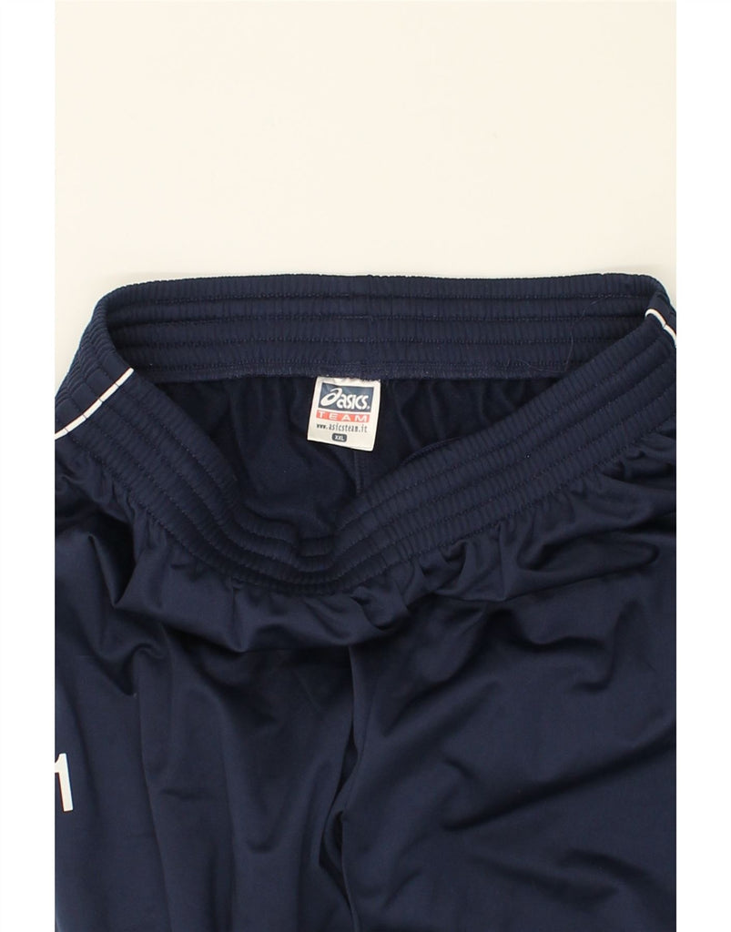 ASICS Mens Tracksuit Trousers 2XL Navy Blue Polyester | Vintage Asics | Thrift | Second-Hand Asics | Used Clothing | Messina Hembry 