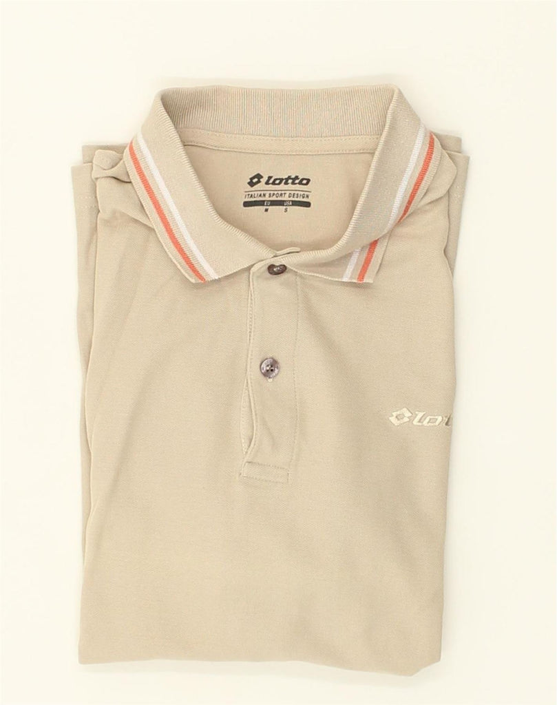 LOTTO Mens Polo Shirt Medium Beige Cotton | Vintage Lotto | Thrift | Second-Hand Lotto | Used Clothing | Messina Hembry 