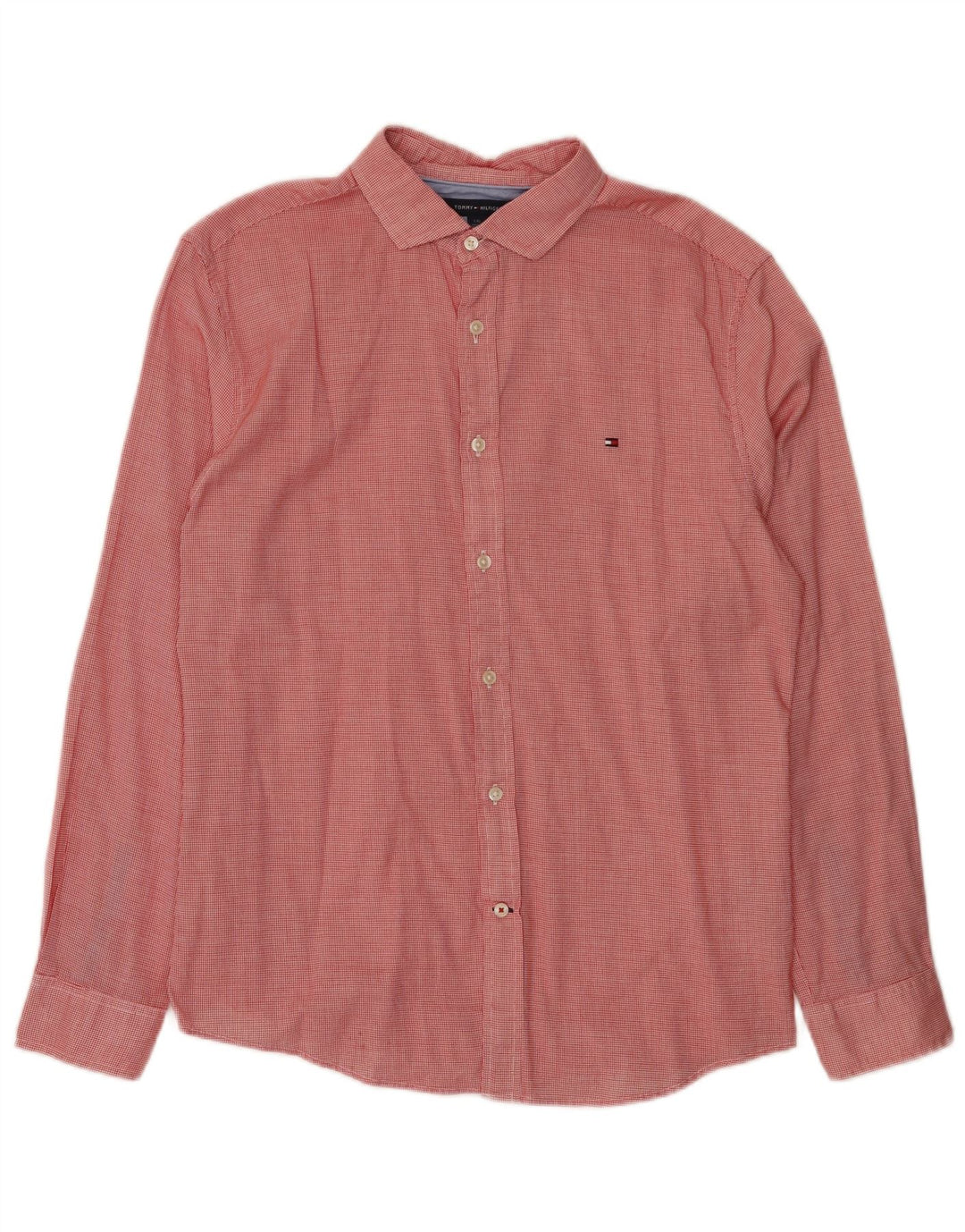 Tommy Hilfiger Mens Mauritius Shirt Large Red Check Cotton