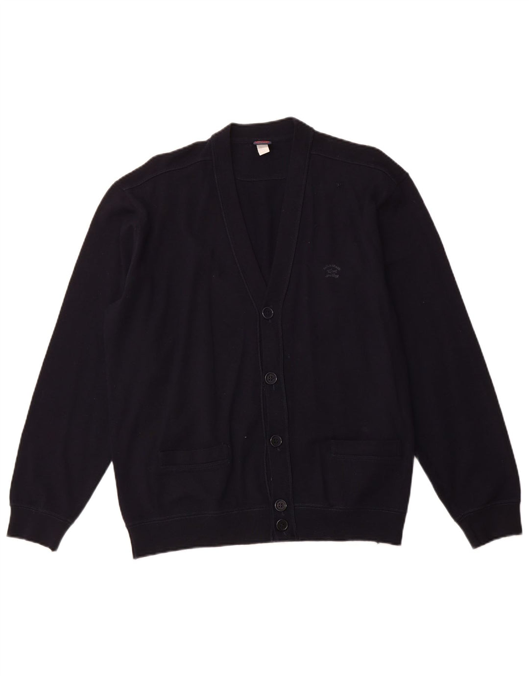 PAUL & SHARK Mens Cardigan Sweater Large Navy Blue Wool