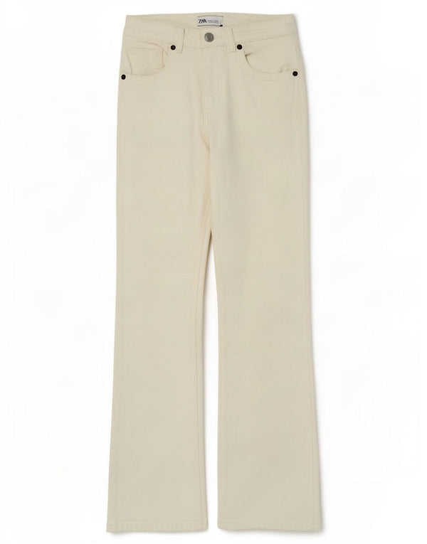 Zara Womens Bootcut Jeans EU 36 XS W26 L32 White