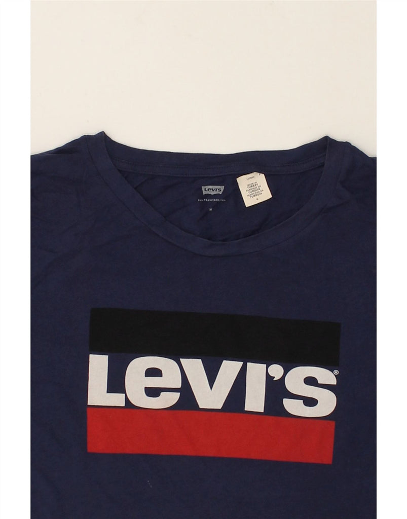 LEVI'S Mens Graphic T-Shirt Top Medium Navy Blue Cotton | Vintage Levi's | Thrift | Second-Hand Levi's | Used Clothing | Messina Hembry 