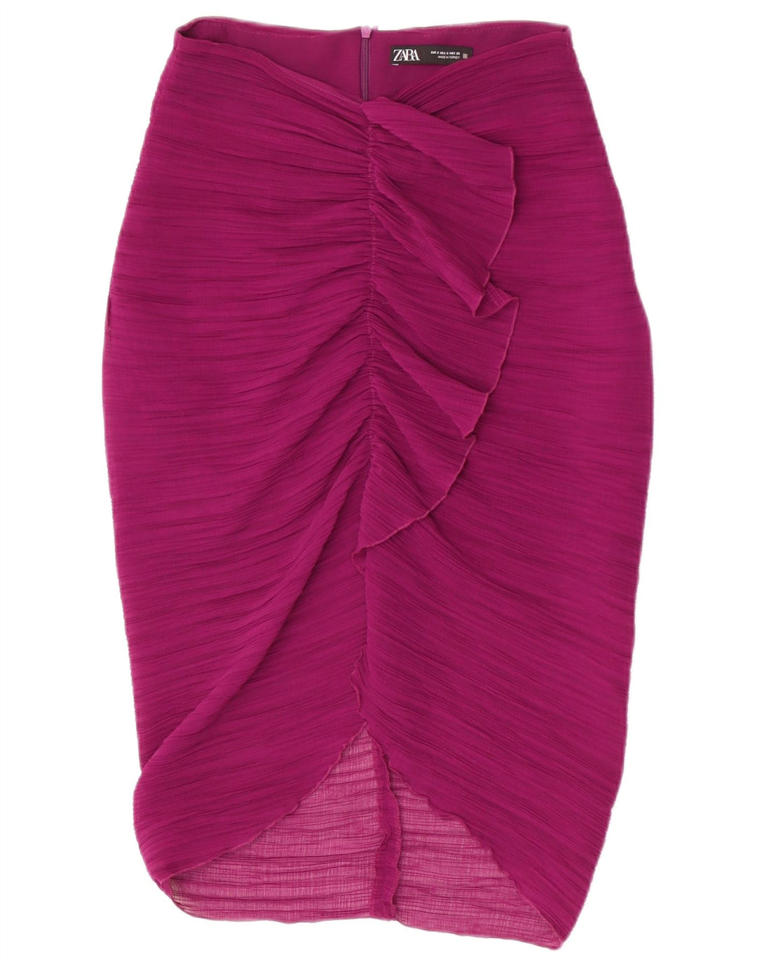 Zara Womens High Waist Midi Skirt Small W26 Purple Polyester