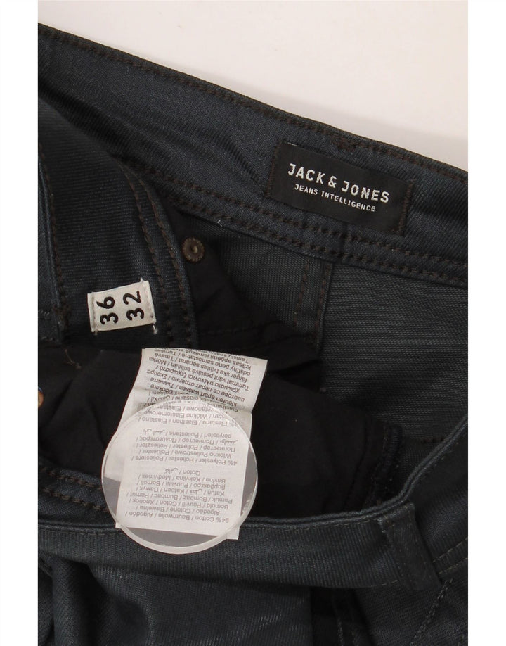 JACK & JONES Mens Straight Jeans W36 L32 Navy Blue Cotton