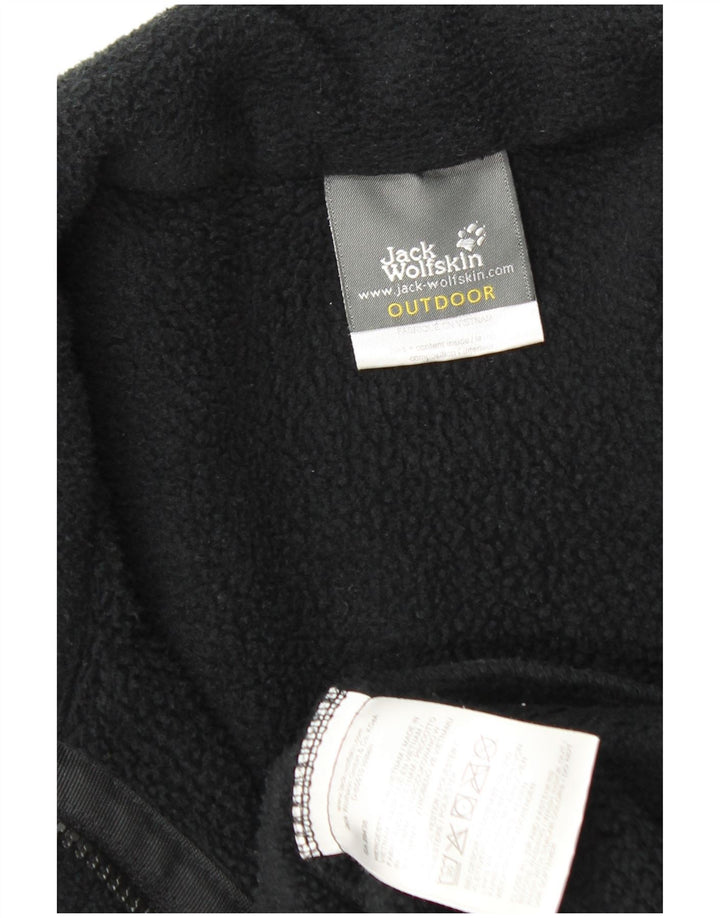 JACK WOLFSKIN Mens Outdoor Fleece Jacket UK 36/38 Small Black Polyester