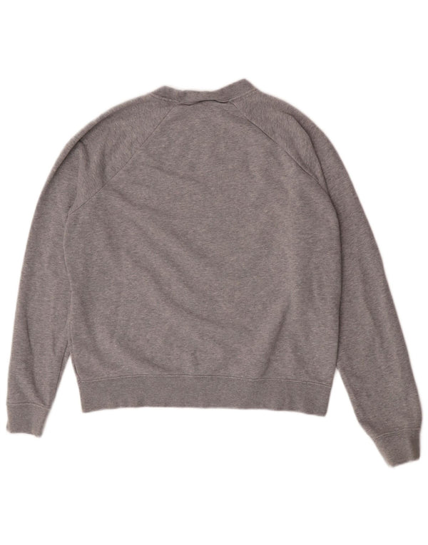 Nike Womens Graphic Sweatshirt Jumper UK 14 Medium Grey Flecked Cotton