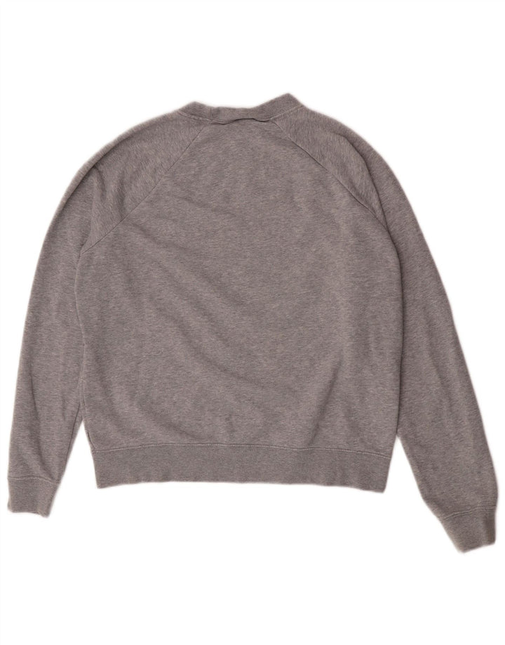 Nike Womens Graphic Sweatshirt Jumper UK 14 Medium Grey Flecked Cotton