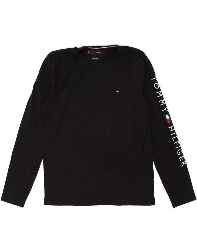 TOMMY HILFIGER Mens Graphic Top Long Sleeve Small Black Cotton Vintage Tommy Hilfiger and Second-Hand Tommy Hilfiger from Messina Hembry 