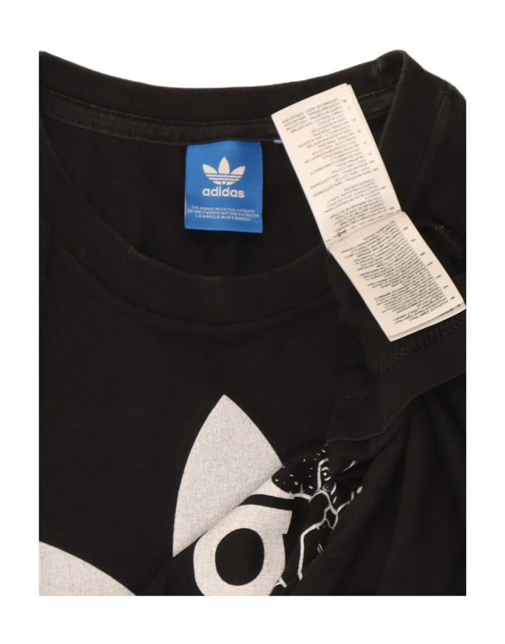 Adidas Mens Graphic T-Shirt Top Small Black Cotton