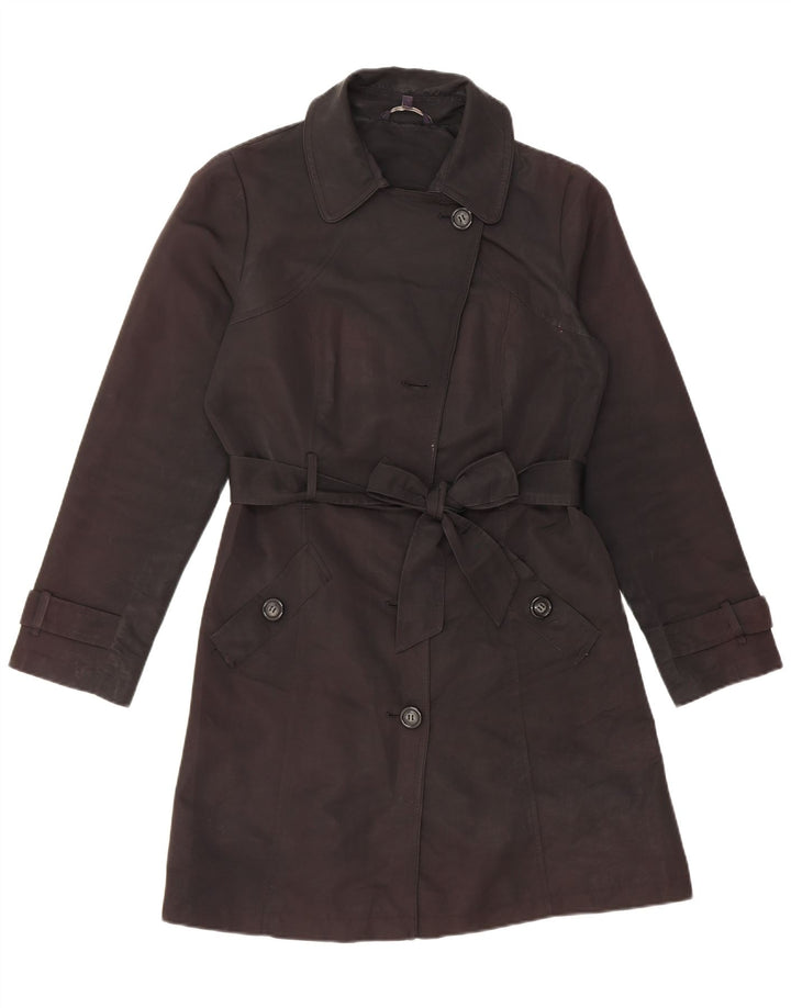 Marks & Spencer Womens Trench Coat UK 10 Small Black Polyester