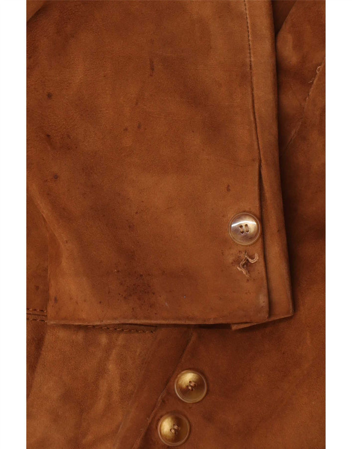 Vintage Womens Suede Jacket UK 14 Medium Beige