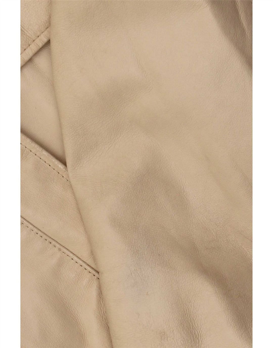 Conbipel Womens Leather Jacket IT 42 Medium Beige