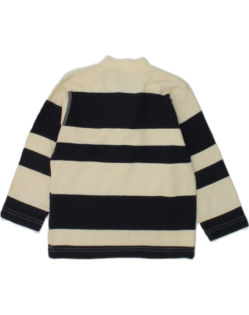 TRUSSARDI Boys Button Neck Jumper Sweater 2-3 Years Navy Blue Striped | Vintage Trussardi | Thrift | Second-Hand Trussardi | Used Clothing | Messina Hembry 