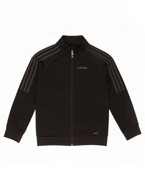 Adidas Boys Climalite Tracksuit Top Jacket 6-7 Years Black Polyester