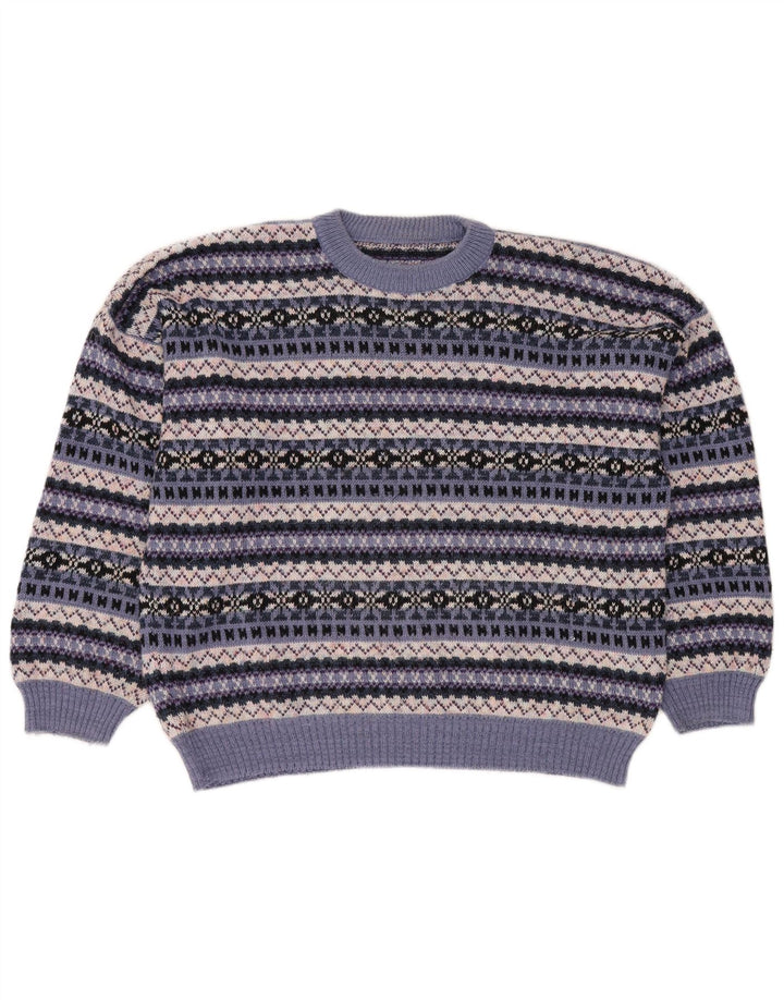 Vintage Womens Crew Neck Jumper Sweater UK 18 XL Multicoloured Fair Isle
