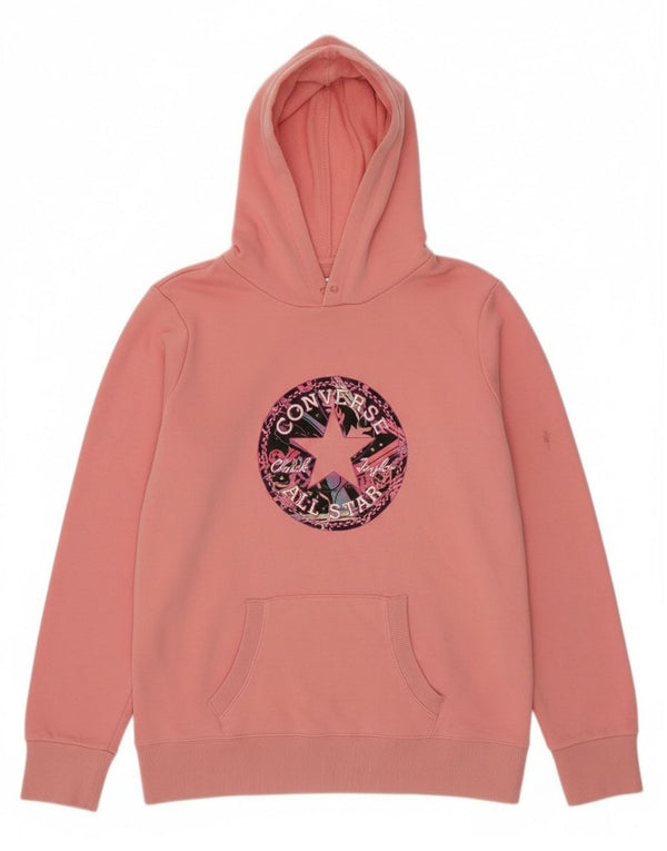 Converse Girls Graphic Hoodie Jumper 13-14 Years Pink Cotton
