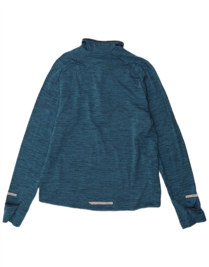 Nike Mens Dri Fit Zip Neck Pullover Tracksuit Top Medium Blue Flecked