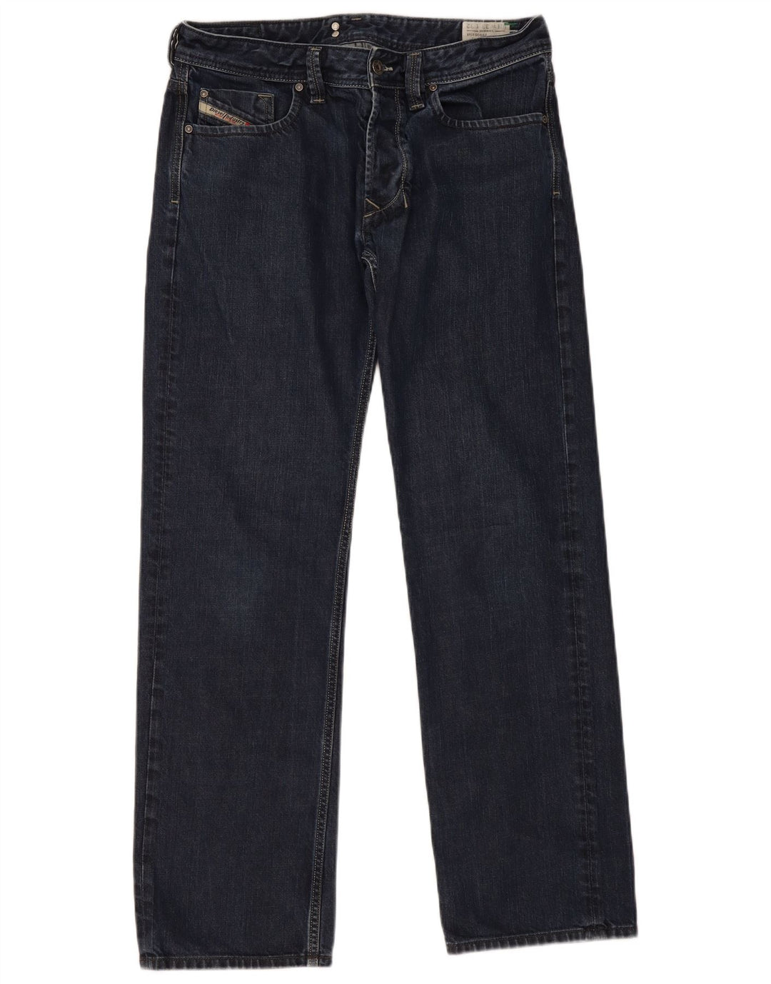 Diesel Mens Larkee Regular Straight Jeans W33 L32 Navy Blue Cotton